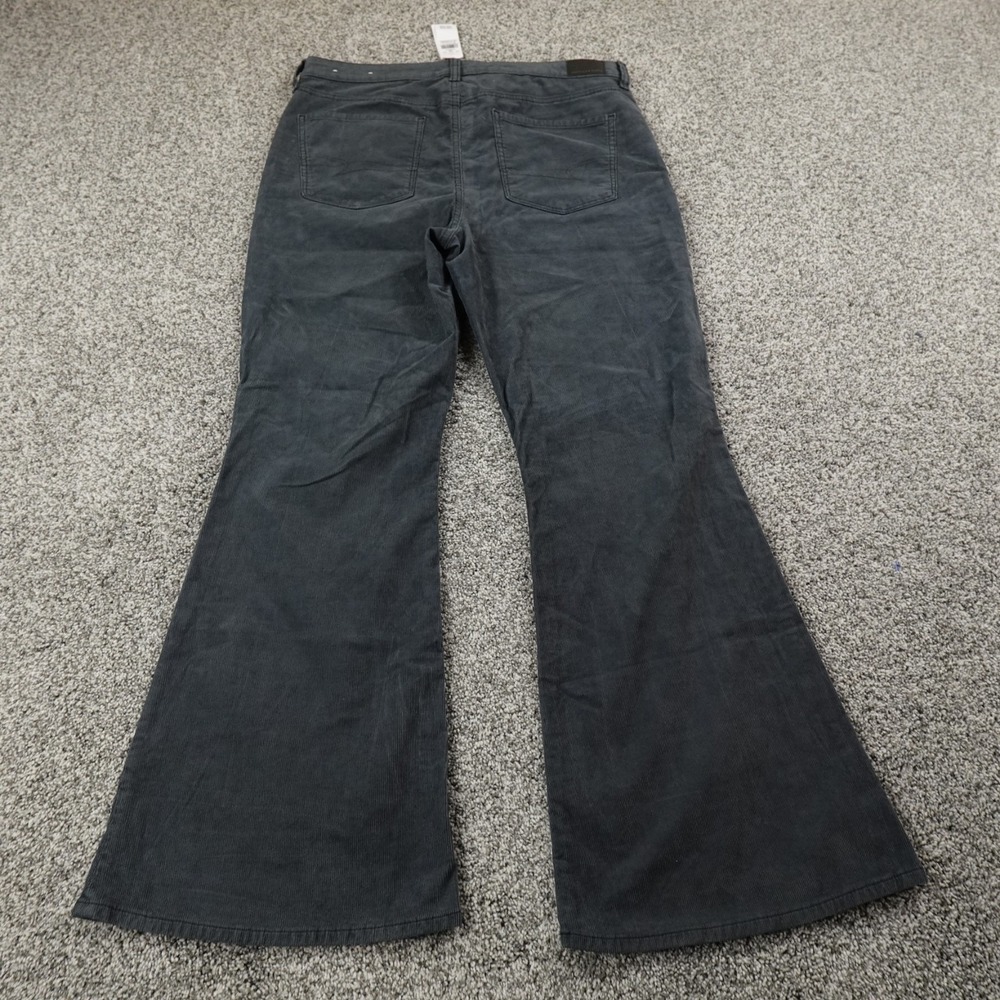 NEW American Eagle Jeans Womens 16 Blue Gray Corduroy Hi Rise Flare Flex Stretch - Picture 11 of 14